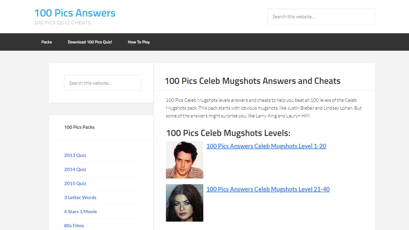 100 Pics Celeb Mugshots Answers and Cheats